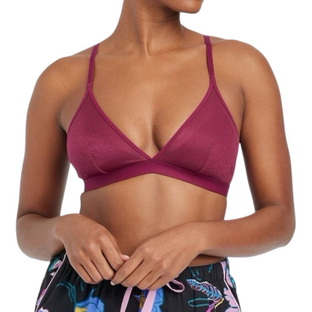 NEW Auden Cherry Pink Strappy Mesh Bralette Small